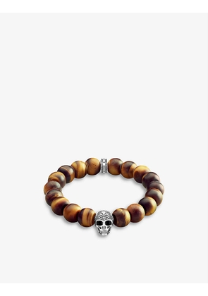 Power sterling silver and tiger‘s eye beaded bracelet