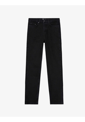 Embroidered strip denim jeans