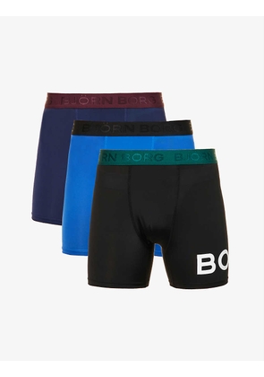 Perform branded recycled-polyester-blend boxers pack of three