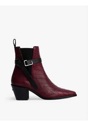 Tyler stitch-detail leather ankle boots