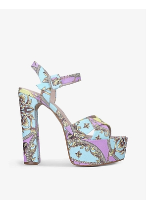 Camelia graphic-print platform-heel sandals
