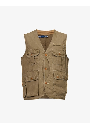 Relaxed-fit pocket-detail cotton fishing vest