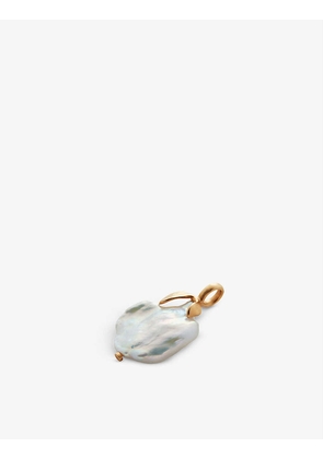 Keshi 18ct yellow gold-plated sterling silver vermeil and freshwater pearl pendant charm
