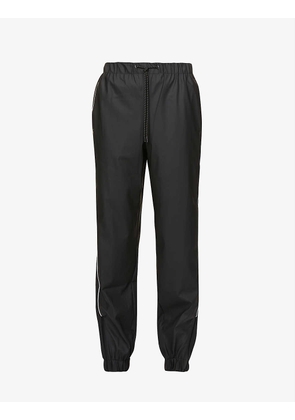 Drawstring-waist relaxed-fit straight shell trousers