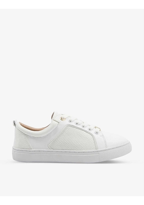 Estee embossed faux-leather low-top trainers