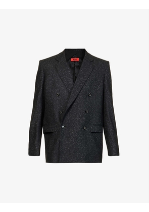 Double-breasted relaxed-fit woven jacket