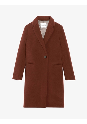 Good single-breasted wool-blend coat
