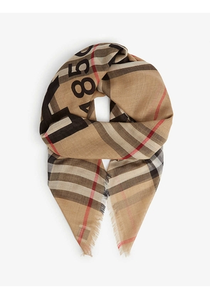 Horseferry-print wool and silk scarf