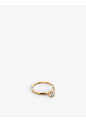 Diamond Essential 18ct yellow gold-plated vermeil silver and 0.05ct diamond ring