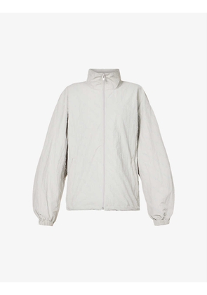 Logo-flocked relaxed-fit shell jacket