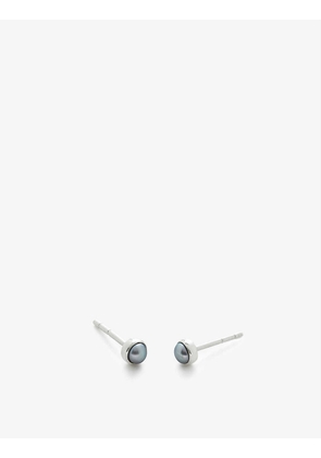 Mini Pearl sterling silver earrings