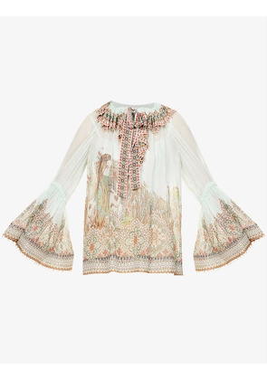 Kaleidoscope floral-print woven blouse