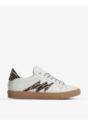 ZV1747 Zebra leather low-top trainers