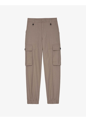 Pilote tapered mid-rise cotton cargo trousers