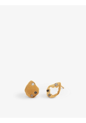 Galaxy Diamond recycled 18ct yellow gold-plated vermeil sterling silver and 0.3ct diamond stud earrings