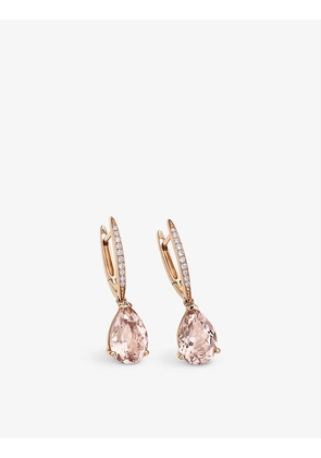 Classics Blush 18ct rose-gold, 0.08ct brilliant-cut diamonds and 3.16ct pear-cut morganite earrings