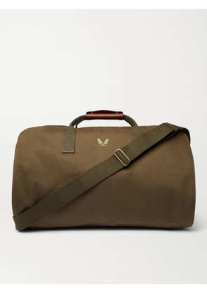 Bennett Winch - Leather-Trimmed Cotton-Canvas Suit Carrier and Holdall - Men - Green