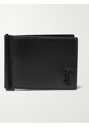 SAINT LAURENT - Logo-Appliquéd Leather Wallet with Money Clip - Men - Black