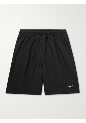 Nike - Straight-Leg Logo-Embroidered Stretch-Shell Drawstring Shorts - Men - Black - XS