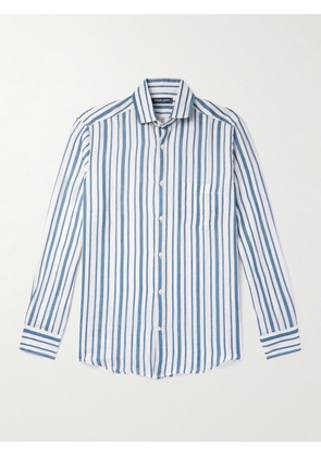 Frescobol Carioca - Emilio Striped Linen Shirt - Men - Blue - S