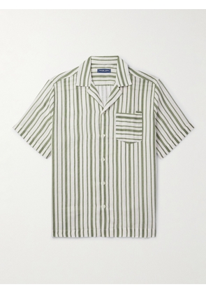 Frescobol Carioca - Angelo Camp-Collar Striped Linen Shirt - Men - Green - S