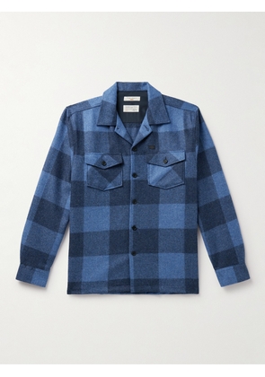Nudie Jeans - Vincent Camp-Collar Checked Wool-Blend Overshirt - Men - Blue - XS