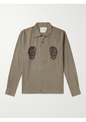 Kardo - Chintan Embroidered Cotton Shirt - Men - Brown - S
