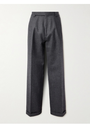 Kaptain Sunshine - Wide-Leg Pleated Wool Suit Trousers - Men - Gray - UK/US 30