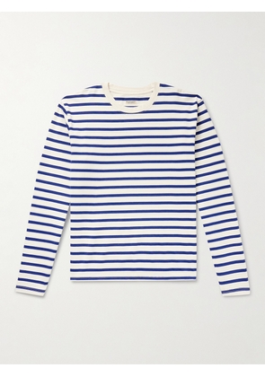 KAPITAL - Printed Striped Cotton-Jersey T-Shirt - Men - Blue - 1