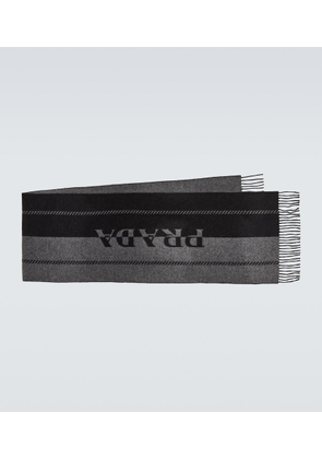 Prada Logo wool jacquard scarf