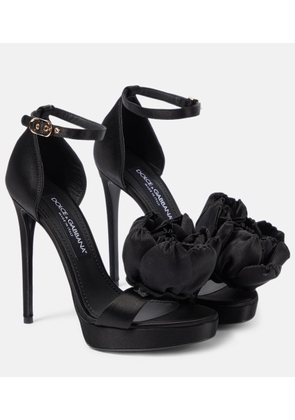 Dolce&Gabbana Keira floral-appliqué satin sandals