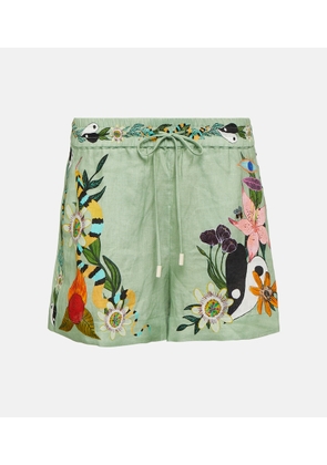 Alémais Meagan printed linen shorts