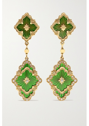Buccellati - Opera Tulle 18-karat Gold, Enamel And Diamond Earrings - One size