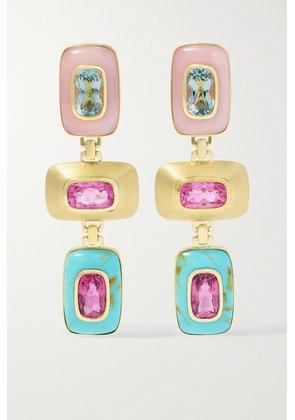 Emily P. Wheeler - Bernadette Patchwork 18-karat Gold Multi-stone Earrings - Pink - One size
