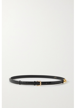 TOTEME - Snake-effect Leather Waist Belt - Black - One size