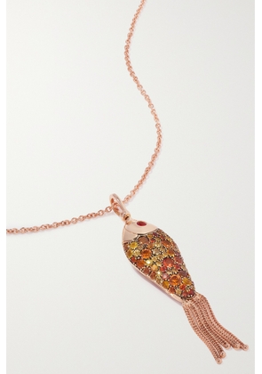 Selim Mouzannar - Fish For Love 18-karat Pink Gold, Sapphire And Ruby Necklace - One size