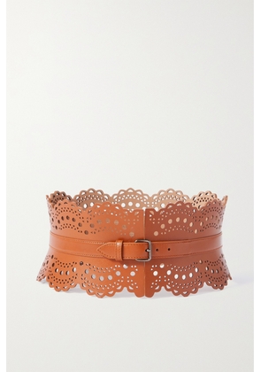 Alaïa - Laser-cut Leather Waist Belt - Brown - 65,70,75,80,85