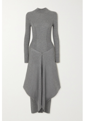 Alaïa - Ribbed Cashmere And Silk-blend Midi Dress - Gray - FR34,FR36,FR38,FR40,FR42,FR44
