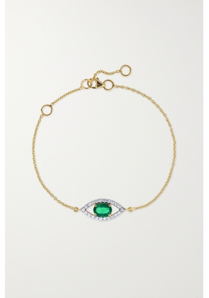 House Of Meraki - Evil Eye 18-karat Gold, Emerald And Diamond Bracelet - Green - One size