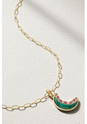 SORELLINA - Mini Monroe 18-karat Gold, Malachite And Sapphire Necklace - One size