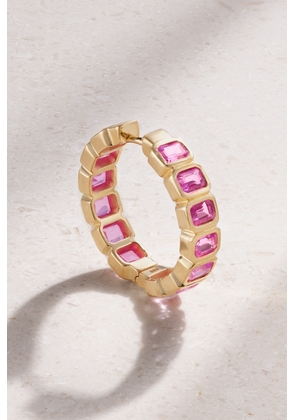 42 SUNS - 14-karat Gold Laboratory-grown Sapphire Single Hoop Earring - Pink - One size