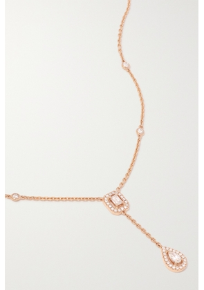 Messika - My Twin Tie 18-karat Rose Gold Diamond Necklace - One size