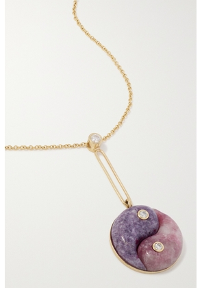 Retrouvaí - Yin Yang 14-karat Gold Multi-stone Necklace - One size