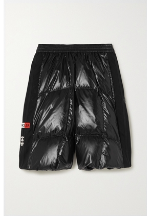 Moncler Genius - + Adidas Originals Quilted Padded Glossed-shell Shorts - Black - small,medium,large