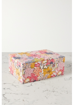 Sophie Bille Brahe - Trésor Grande Hawaii Floral-print Voile And Velvet Jewelry Box - Pink - One size