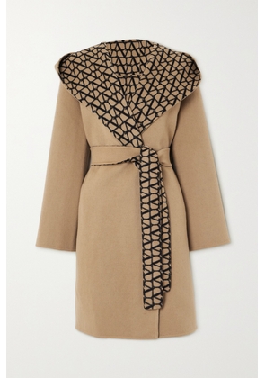 Valentino Garavani - Reversible Hooded Printed Wool And Silk-blend Coat - Brown - IT36,IT38,IT40,IT42,IT44