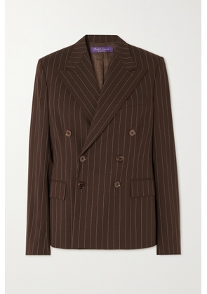 Ralph Lauren Collection - Safford Double-breasted Pinstriped Wool-twill Blazer - Brown - US0,US2,US4,US6,US8,US10