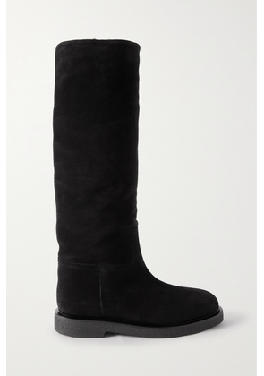 LEGRES - Shearling-lined Suede Knee Boots - Black - IT35,IT36,IT37,IT38,IT39,IT40,IT41,IT42