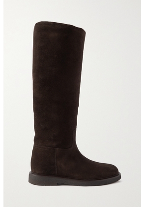 LEGRES - Shearling-lined Suede Knee Boots - Brown - IT35,IT36,IT37,IT38,IT39,IT40,IT41,IT42
