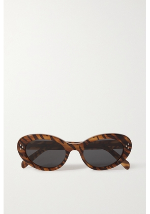 CELINE Eyewear - Cat-eye Tiger-print Acetate Sunglasses - Brown - One size